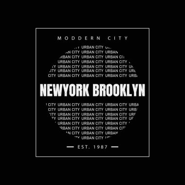 Grafik harflerin vektör illüstrasyonu, BROOKLYN, tişört tasarımı için uygun yaratıcı kıyafetler, kapüşonlular, baskılar, posterler, vs..