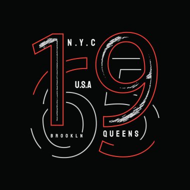 Harflerin, NYC 'nin, yaratıcı kıyafetlerin, tişört tasarımlarının, tişörtlerin, kapüşonluların, vs..