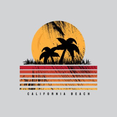 Grafik harflerin vektör illüstrasyonu, CALIFORNIA BEACH, yaratıcı giysiler, tişört, kapüşon, vs. tasarımı için mükemmel.
