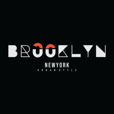 Harf grafiklerinin vektör illüstrasyonu, Brooklyn, yaratıcı giysiler, tişört, kapüşon vs. tasarımı için mükemmel..