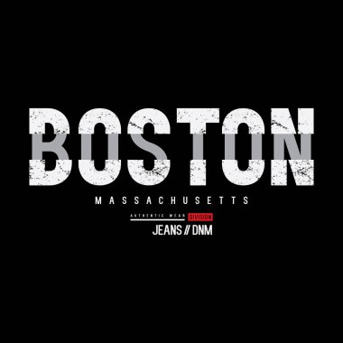 Harf grafiklerinin vektör çizimi, Boston, yaratıcı kıyafetler, tişört, tişört, kapüşon vs. tasarımı için mükemmel.