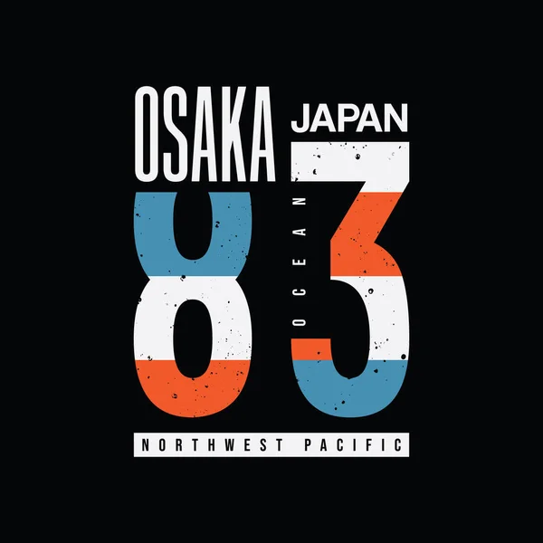 Ilustrasi Tipografi Jepang Osaka Sempurna Untuk Desain Kaos Kemeja Jaket - Stok Vektor