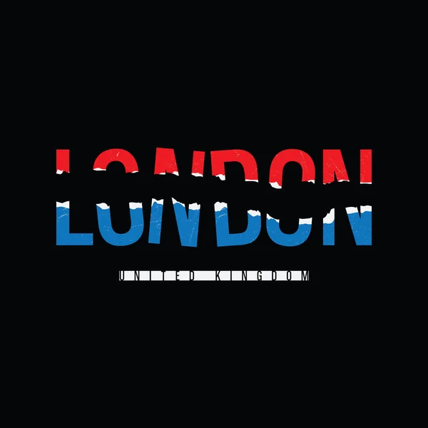 Типографическая Иллюстрация Лондона Великобритания Идеально Подходит Дизайна Футболок Рубашек Капюшонов — стоковый вектор