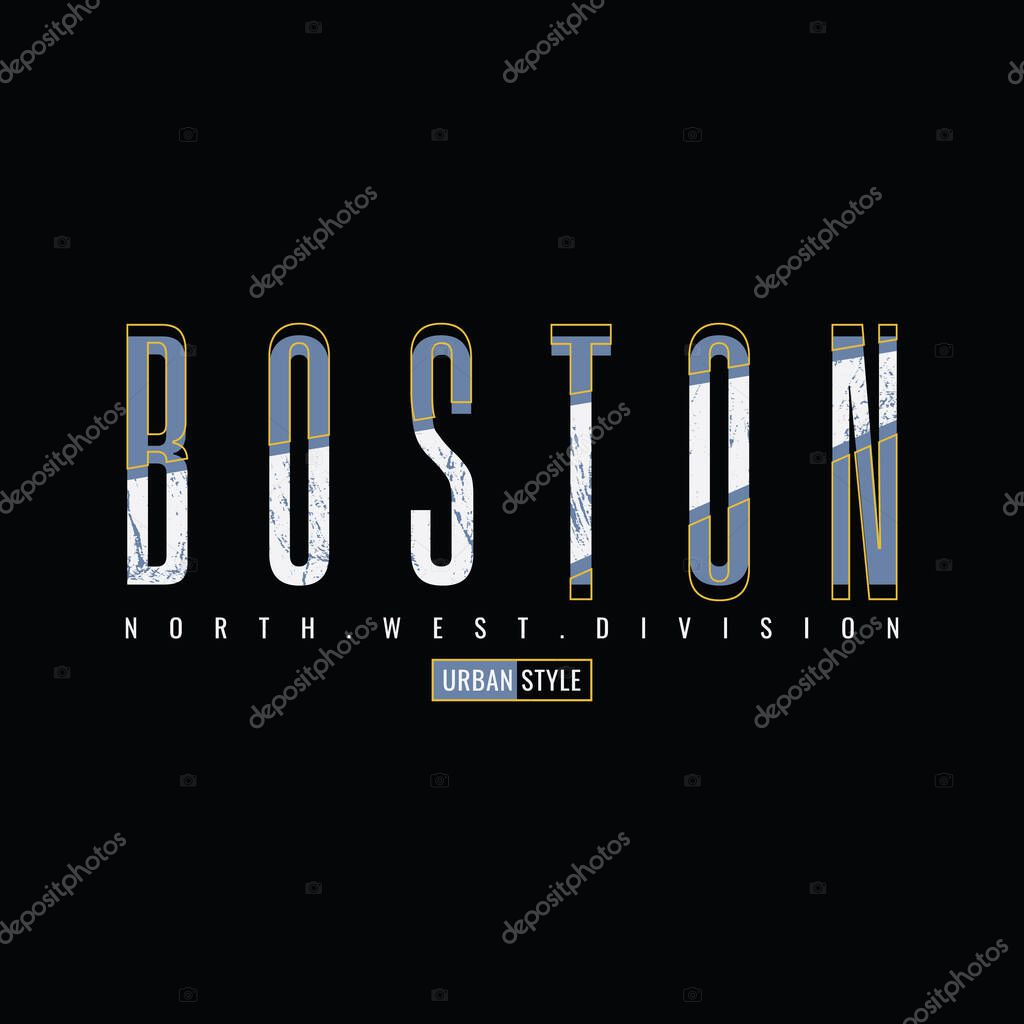 Vector illustration of modern style typography. Boston, perfect for t-shirts, hoodies, prints etc.