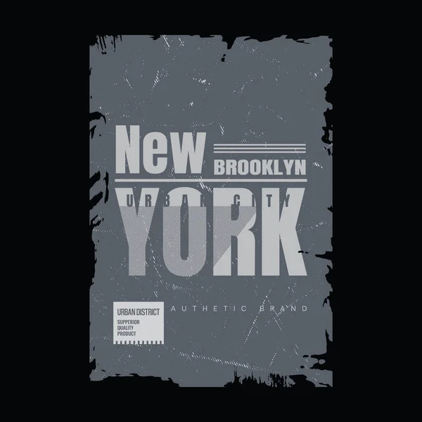 Klasik Stil Tipografisinin Vektör Illüstrasyonu New York Brooklyn Tişörtler Kapüşonlular — Stok Vektör