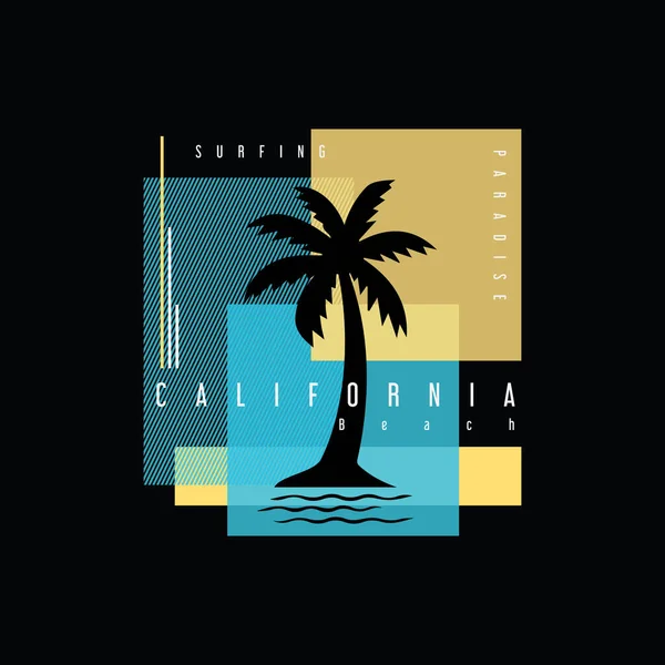 Kaliforniya Plaj Tipografi Vektör Illüstrasyonu Tişört Kapüşon Tasarımı Için Mükemmel — Stok Vektör