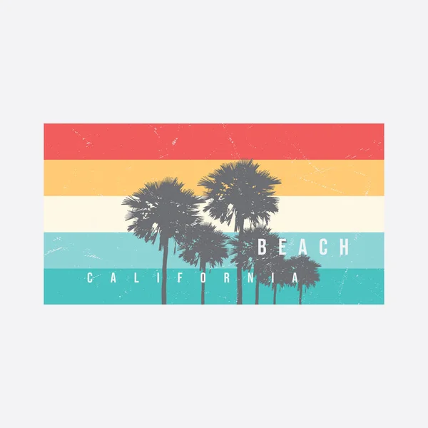 Illustration Vectorielle Plage Californienne Parfaite Pour Conception Shirts Chemises Sweats — Image vectorielle