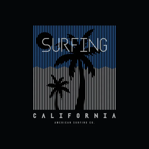 CALIFORNIA SURFING vektör illüstrasyon ve tipografi, tişört, kapüşon, parmak izi vs. için mükemmel.