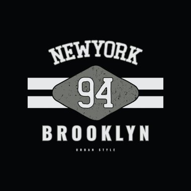 New York Brooklyn vektör illüstrasyonu ve tipografisi, tişörtler, kapüşonlular, parmak izleri vs. için mükemmel