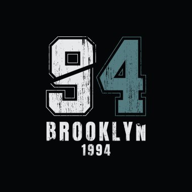 Brooklyn 94, vektör illüstrasyon ve tipografi, tişört, kapüşon, parmak izi vs. için mükemmel..