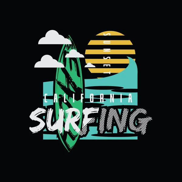 Tipografia Ilustração Vetorial Surf Perfeito Para Camisetas Capuzes Estampas Etc — Vetor de Stock