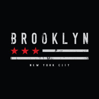BrooKLYN illüstrasyon tipografisi. T-shirt tasarımı için mükemmel, vektör.