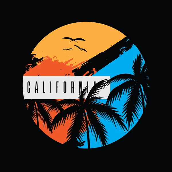 California Tipografía Ilustración Vectorial Perfecto Para Diseño Camiseta — Vector de stock