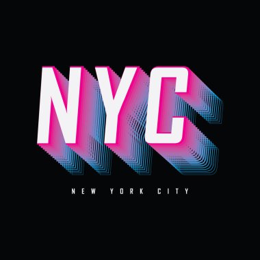New York şehri, vektör illüstrasyon ve tipografi, tişörtler, kapüşonlular vs. için mükemmel.