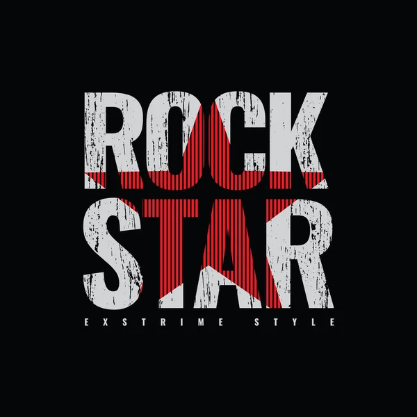 ROCKSTAR, çizim tipografisi. Gömlek tasarımı için mükemmel.