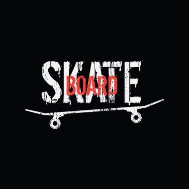 SKATEBOARD, çizim tipografisi. Gömlek tasarımı için mükemmel.