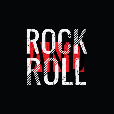 Harf grafiğinin vektör çizimi, Rock and Roll, tişört, kapüşon vs. tasarlamak için mükemmel..