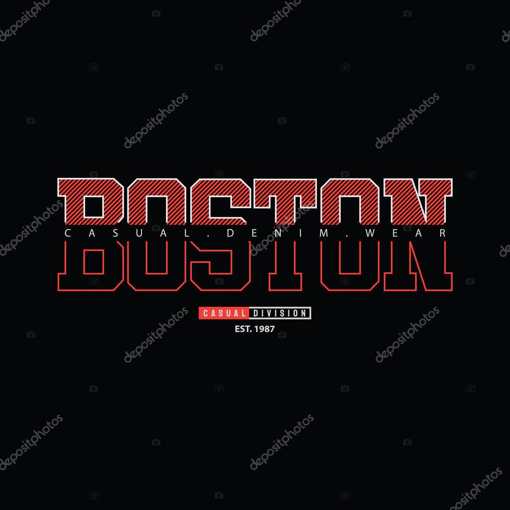 BOSTON illustration typography. perfect for t shirt design