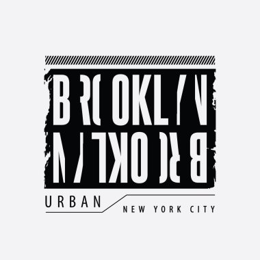 BrooKLYN illüstrasyon tipografisi. Gömlek tasarımı için mükemmel.