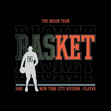 Retro Basketbol Oyuncusu Typography t-shirt Tasarımı