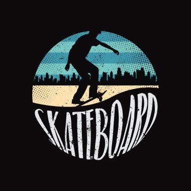 Kaykay Şehir Stili Tasarım Estetik, Sıradan Moda Sokak Giyimi, Slogan Tipografisi. Ekran yazdırma tişörtleri, ceketler için