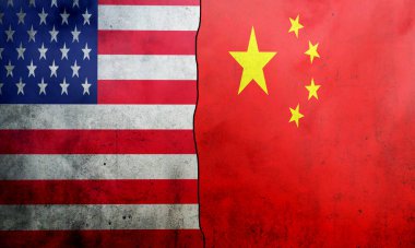 Amerika Birleşik Devletleri Çin 'e karşı Çin Ulusal Kriz Bayrağı Ticaret Ekonomisi Siyaset Hükümeti Uluslararası iş çatışması Finans% 100 gümrük vergisi ihracat güç gerilimi