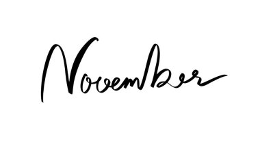 Kasım ayı metin yazı tipi el yazısı harf harfleri siyah renk nesne simgesi simgesi Kasım ayı Kara Cuma satış gazisi Kasım ayı bayrağı Kasım ayı sonbahar hallo bayramı şablonu