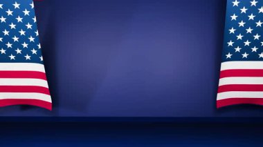 Amerika Birleşik Devletleri bayrağı dalgalanan mavi renkli Amerikan bayrağı hafif hareket eden mutlu başkanlık günü, üç aylık emekli asker, ABD Birleşik Devletleri bayrağı başkanı. 