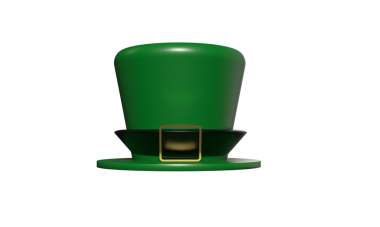 Şapka yeşil nesne sembolü Aziz Patrick günü İrlanda ulusal leprikon yonca kutlaması 17 gün önce Aziz Patrick Günü şapkası yeşil