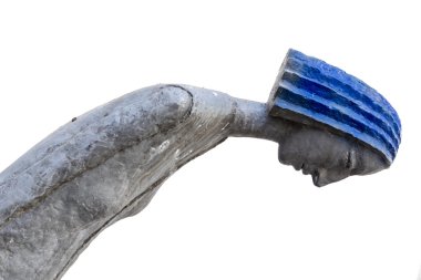 Mavi saçlı kadın.