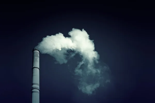 Industrial exhaust pipe with smoke — Stock Photo, Image