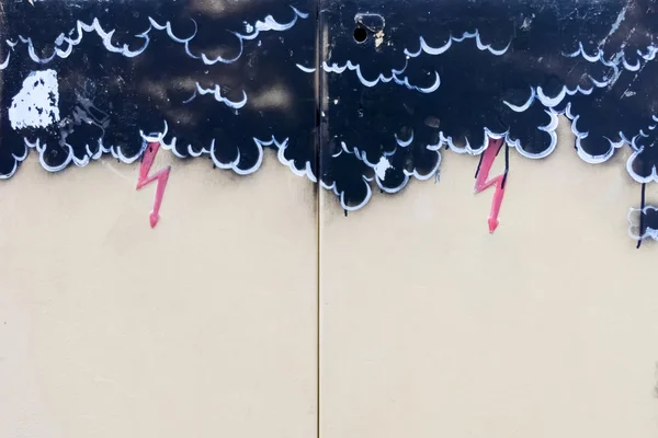 Graffiti tempestade com relâmpagos — Fotografia de Stock