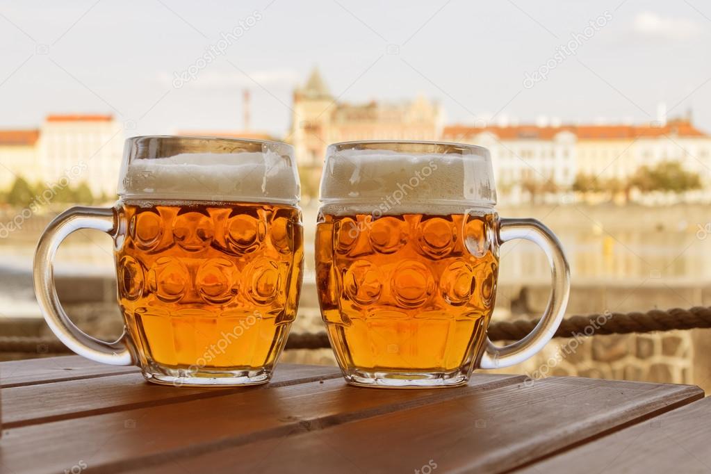 Two mugs of beer 