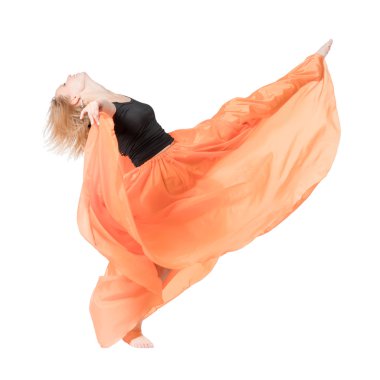 Genç sarışın kız dans 