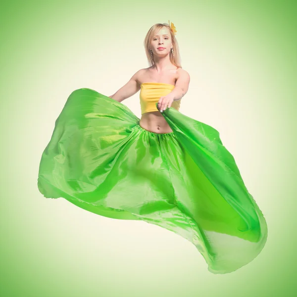 Young blonde girl dancing — Stock Photo, Image