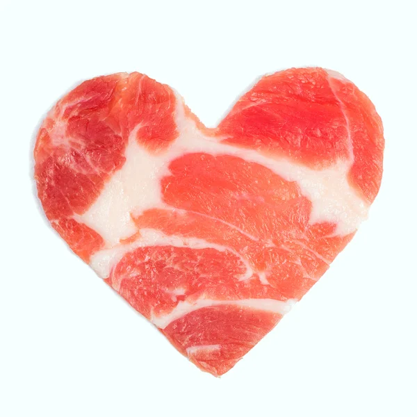 Rauw vlees in hart vorm — Stockfoto