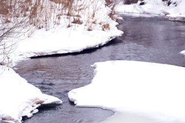 karda kışın nehir 