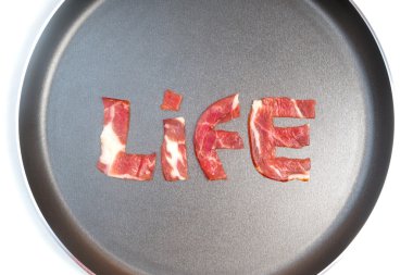 Hayat teflon üzerinde yazıt 