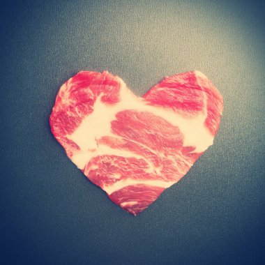 Şekil kalp üzerinde bir teflon 