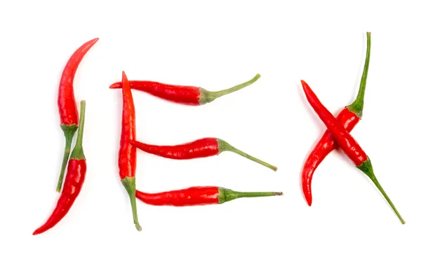 Palabra sexo de chiles — Foto de Stock