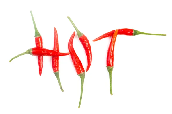 Word hot made of peppers — Stock Photo, Image