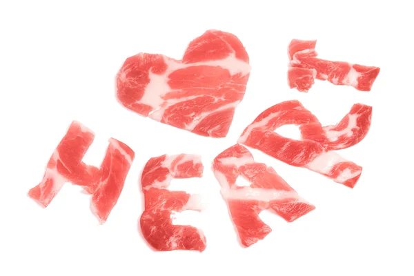 Un pezzo di carne a forma di cuore — Foto Stock