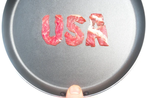 Inskriften Usa på teflon — Stockfoto
