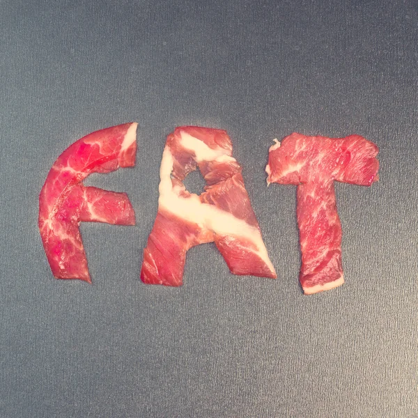 La inscripción FAT en el teflón —  Fotos de Stock