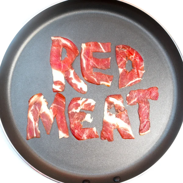 Напис RED MEAT на тефлоні — стокове фото