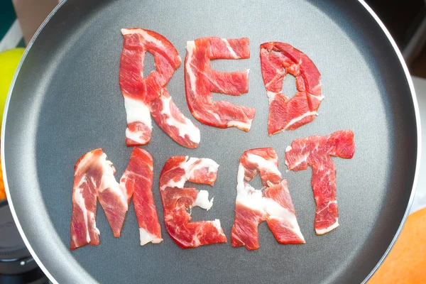 De inscriptie rood vlees — Stockfoto