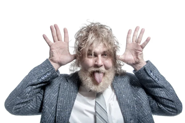 Hombre adulto de pelo gris — Foto de Stock