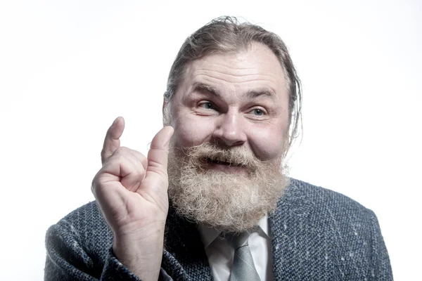 Hombre adulto de pelo gris sonriente — Foto de Stock