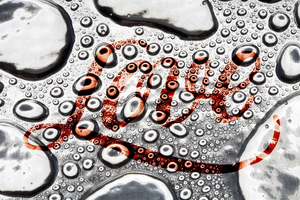 Water droplets on metal — Stock Photo, Image