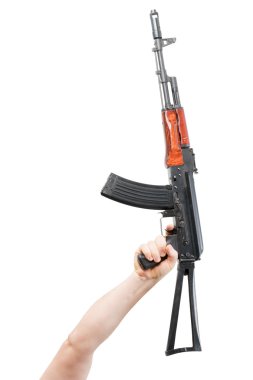 Kalashnikov raised by one hand clipart